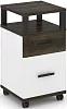 Тумба мобильная 1 ящик + 1 распашной фасад. С надставкой.