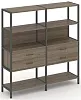 Двухсекционный стеллаж четырехярусный с ящиками