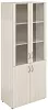 Офисный шкаф широкий высокий двери стеклянные в раме ЛДСП (без топа)