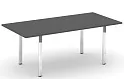 Стол переговорный на металлокаркасе на П-образных опорах (нерж.сталь)