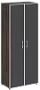 Офисный шкаф высокий закрытый двери стекло в раме (стекло Черное)