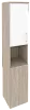Офисный шкаф высокий узкий лев./прав.(1 низкий фасад ЛДСП + 1 низкий фасад белое стекло в раме)