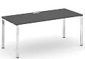 Стол руководителя на металлокаркасе на П-образных опорах (нерж.сталь)