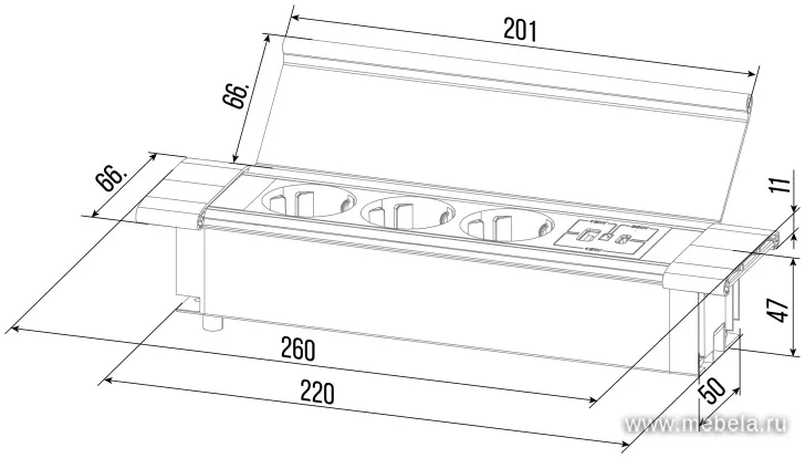 Блок розеток G4103Q-2AC