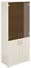 Офисный шкаф широкий высокий 2 двери с тонир. стеклом (без топа)