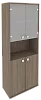 Офисный шкаф для документов высокий полузакрытый со стеклом