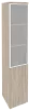 Офисный шкаф высокий узкий лев./прав. (1 низкий фасад ЛДСП + 1 средний фасад стекло в раме)