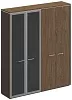 Офисный шкаф комбинированный (для одежды + с высокими стеклянными дверями)