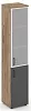 Офисный шкаф высокий узкий левый / правый (1 низкий фасад ЛДСП + 1 средний фасад стекло сатин в раме)