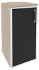 Офисный шкаф низкий узкий лев./прав. (1 низкий фасад чёрное стекло в раме)