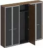 Офисный шкаф комбинированный (с высоким стеклом + для одежды узкий + с высоким стеклом)
