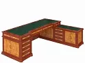 Стол руководителя 10 ящ. правый (кожаный бювар)