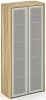 Офисный шкаф высокий широкий (2 высоких фасада стекло сатин в раме)