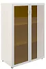 Офисный шкаф широкий средний с тонир. стеклом в алюм. раме (без топа)