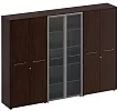 Офисный шкаф комбинированный (закрытый - стекло - закрытый)