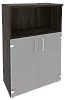 Офисный шкаф средний широкий (2 низких фасада стекло)