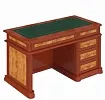 Стол секретаря 5 ящ. (4 ящ. правые) (кожаный бювар)