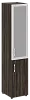 Офисный шкаф узкий комбинированный со стеклом в раме Л/ПР