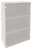 Офисный шкаф средний широкий (2 средних фасада стекло)