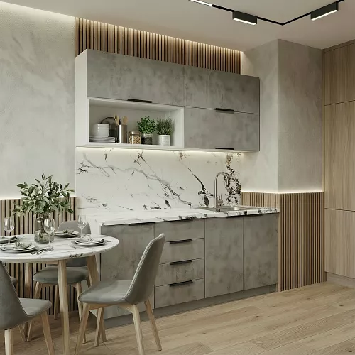 фото Модульная кухня Beton №2