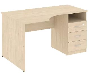 Стол криволинейный с тумбой правый