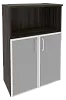 Офисный шкаф средний широкий со стеклом в раме