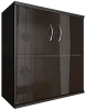Офисный шкаф низкий широкий со стеклом