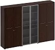Офисный шкаф комбинированный (закрытый - стекло - одежда)