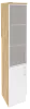 Офисный шкаф высокий узкий лев./прав. (1 низкий фасад ЛДСП + 1 средний фасад стекло в раме)