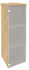 Офисный шкаф средний узкий лев./прав. (1 средний фасад стекло)
