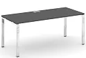 Стол руководителя на металлокаркасе на П-образных опорах (нерж.сталь)