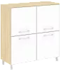Офисный шкаф квадратный закрытый со стеклом (white)