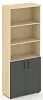 Офисный шкаф высокий широкий (2 низких фасада, задняя стенка ЛДСП