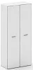 Офисный шкаф широкий высокий белое стекло