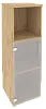 Офисный шкаф средний узкий лев./прав. (1 низкий фасад стекло)