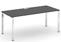Стол руководителя на металлокаркасе на П-образных опорах (нерж.сталь)