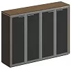 Офисный шкаф для документов средний со стеклянными дверями