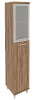 Офисный шкаф высокий узкий со стеклом в раме (левый)