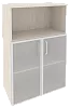 Офисный шкаф средний широкий (2 низких фасада стекло в раме)