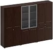 Офисный шкаф комбинированный ( одежда - стекло - закрытый, 4 двери)