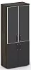 Офисный шкаф высокий широкий (чёрное стекло)