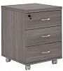 Мобильная офисная тумба с колёсиками и замком, 3 ящика