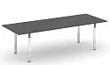 Стол переговорный на металлокаркасе на П-образных опорах (нерж.сталь)