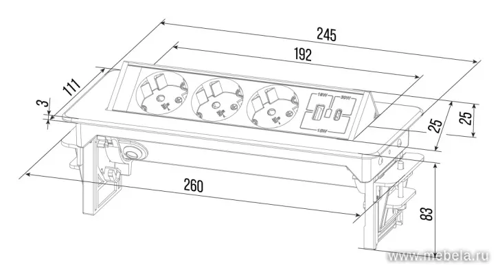 Блок розеток G4703-2AC