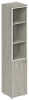 Офисный шкаф высокий узкий со стеклом левый