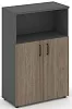 Офисный шкаф средний широкий (2 низких фасада, задняя стенка ЛДСП)