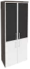 Офисный шкаф высокий широкий с чёрным стеклом в раме