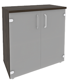 Офисный шкаф низкий широкий со стеклом