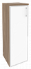 Офисный шкаф средний узкий белое стекло в раме левый / правый