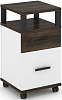 Тумба мобильная 1 ящик + 1 распашной фасад. С надставкой.